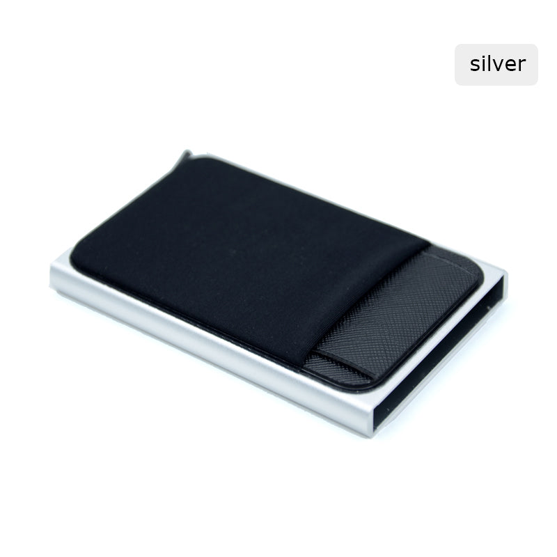 Sleek Aluminum Wallet with Stretchy Back Pocket