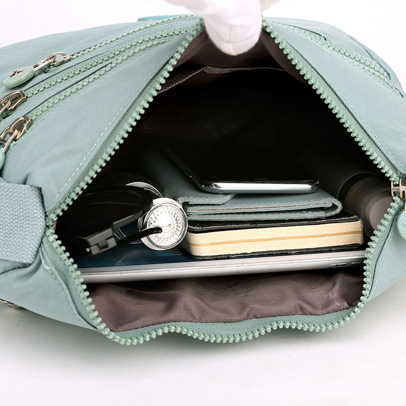 Stylish Multi-Layer Nylon Shoulder Bag for Women