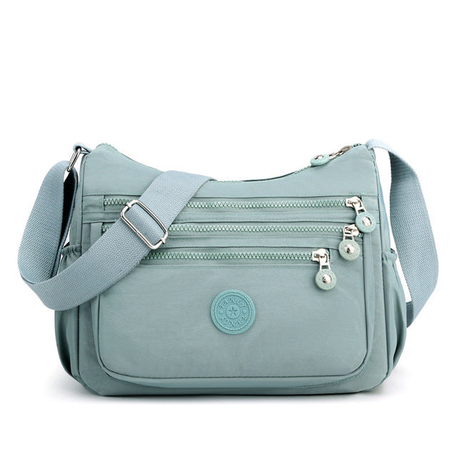 Stylish Multi-Layer Nylon Shoulder Bag for Women
