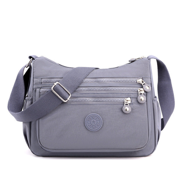 Stylish Multi-Layer Nylon Shoulder Bag for Women