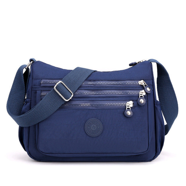 Stylish Multi-Layer Nylon Shoulder Bag for Women