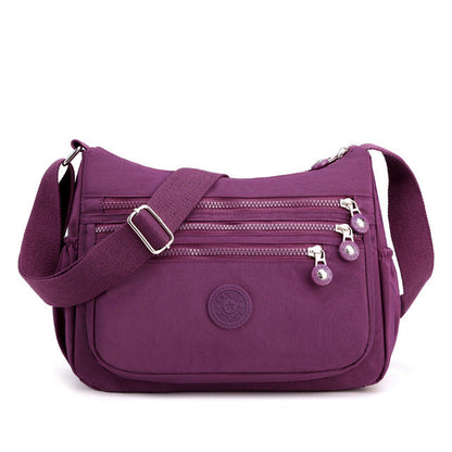 Stylish Multi-Layer Nylon Shoulder Bag for Women