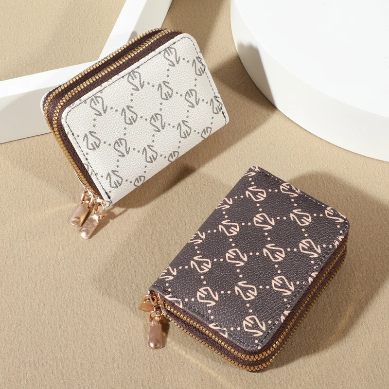 Stylish Vintage Double Zipper Wallet Card Holder for Women