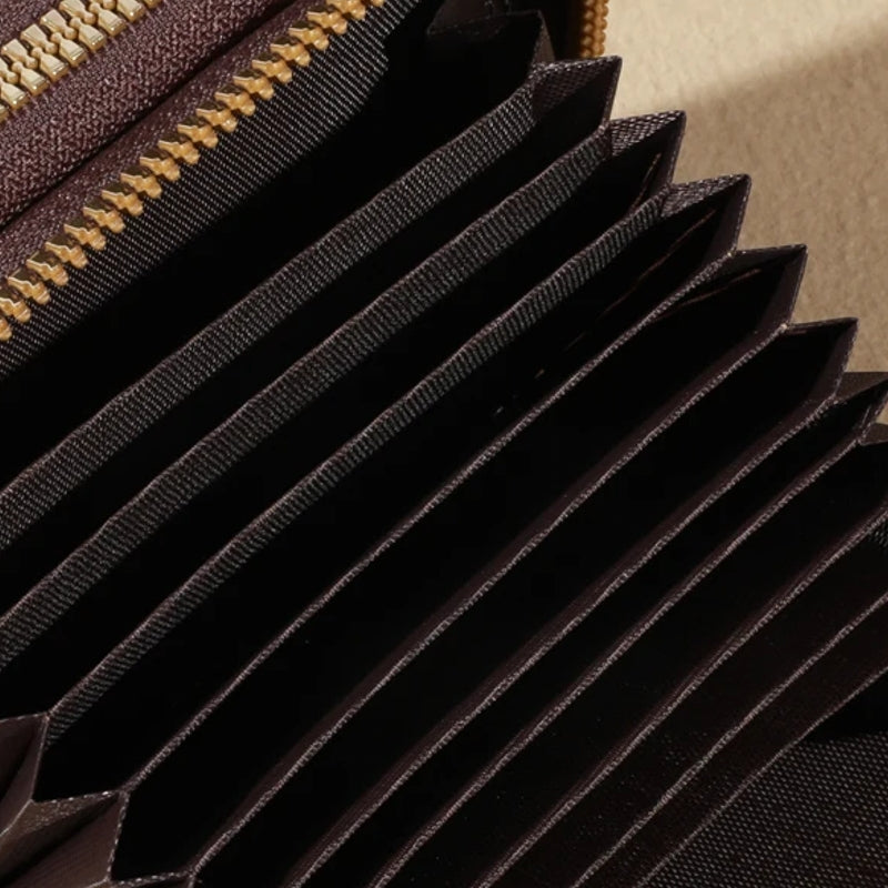 Stylish Vintage Double Zipper Wallet Card Holder for Women