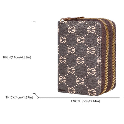 Stylish Vintage Double Zipper Wallet Card Holder for Women