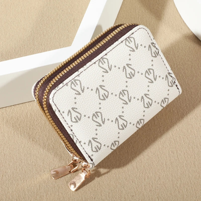 Stylish Vintage Double Zipper Wallet Card Holder for Women