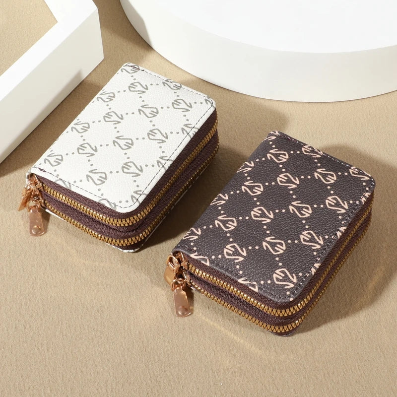 Stylish Vintage Double Zipper Wallet Card Holder for Women
