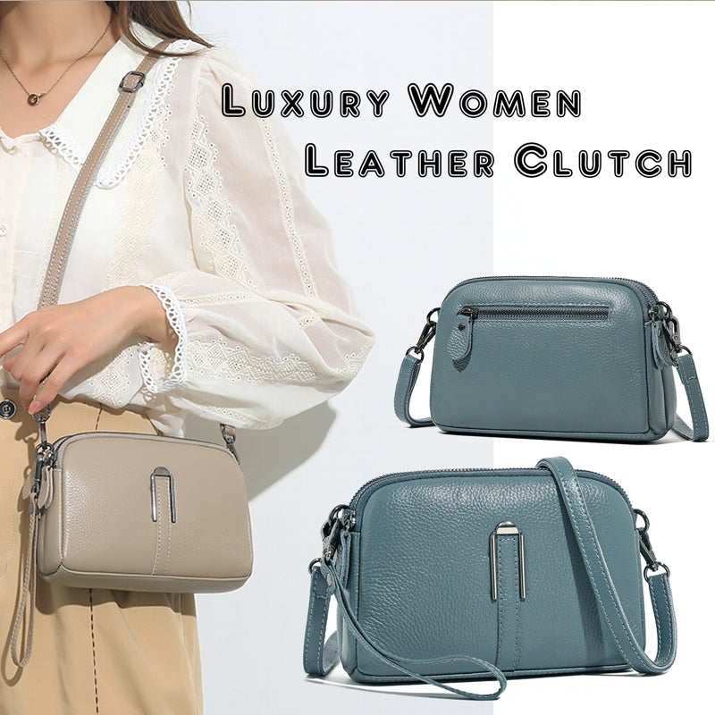Authentic Leather Women's Clutch and Shoulder Bag