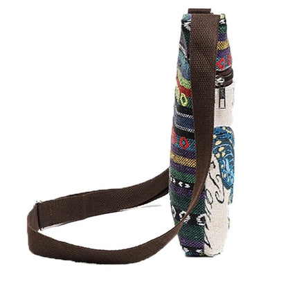 Vintage-Inspired Ethnic Print Mini Canvas Bag