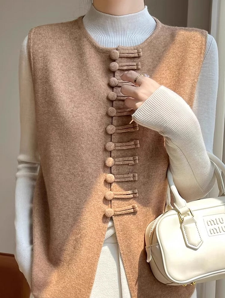 Winter Round Neck Vest Sweater Tops