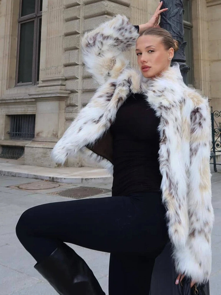 Faux Fur Women's Teddy Coat Cropped Plush Jacket