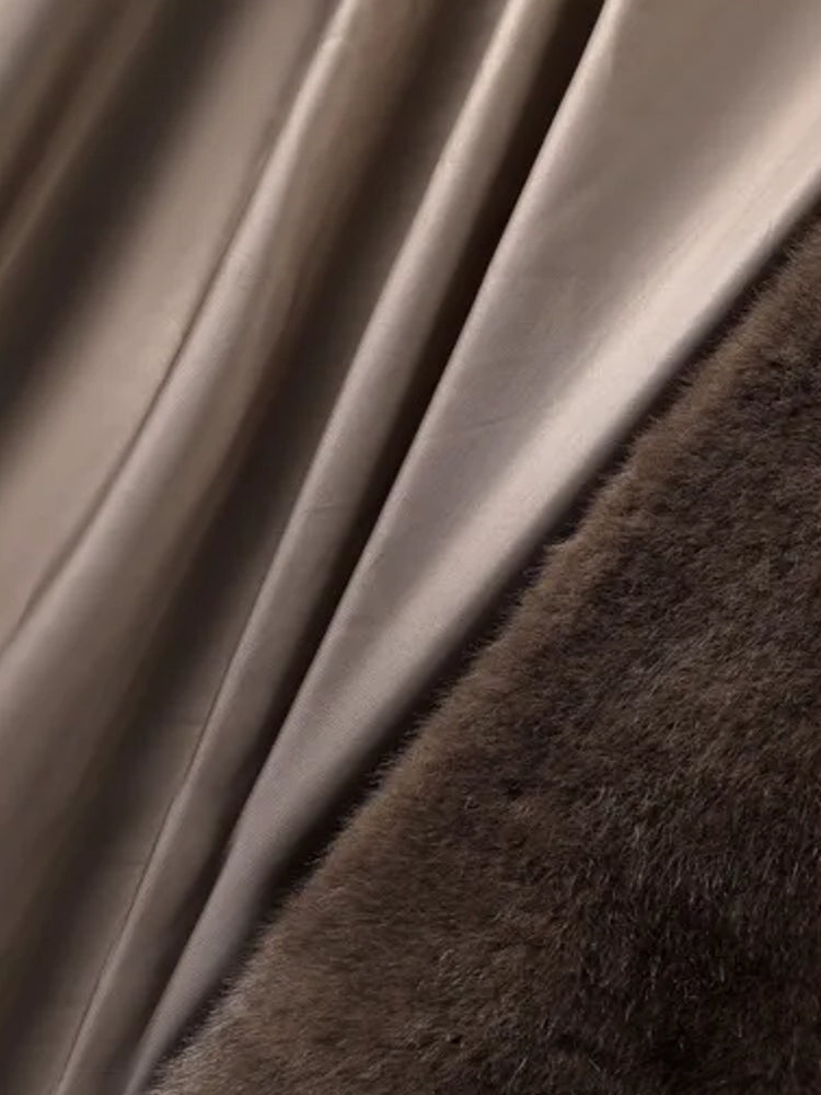 Winter Luxury Faux Mink Fur Warm Overcoat