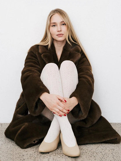 Winter Luxury Faux Mink Fur Warm Overcoat