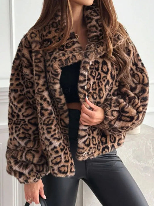 Fashion Leopard Printing Women Coats Jackets Cardigan Clothes