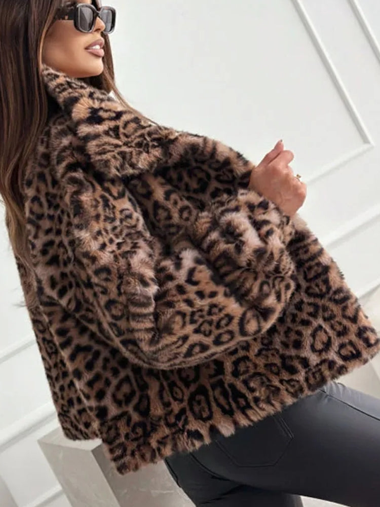 Fashion Leopard Printing Women Coats Jackets Cardigan Clothes