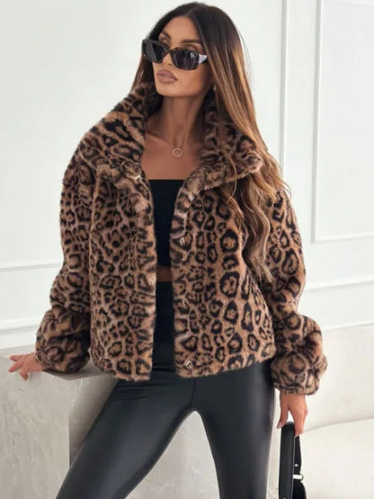 Fashion Leopard Printing Women Coats Jackets Cardigan Clothes