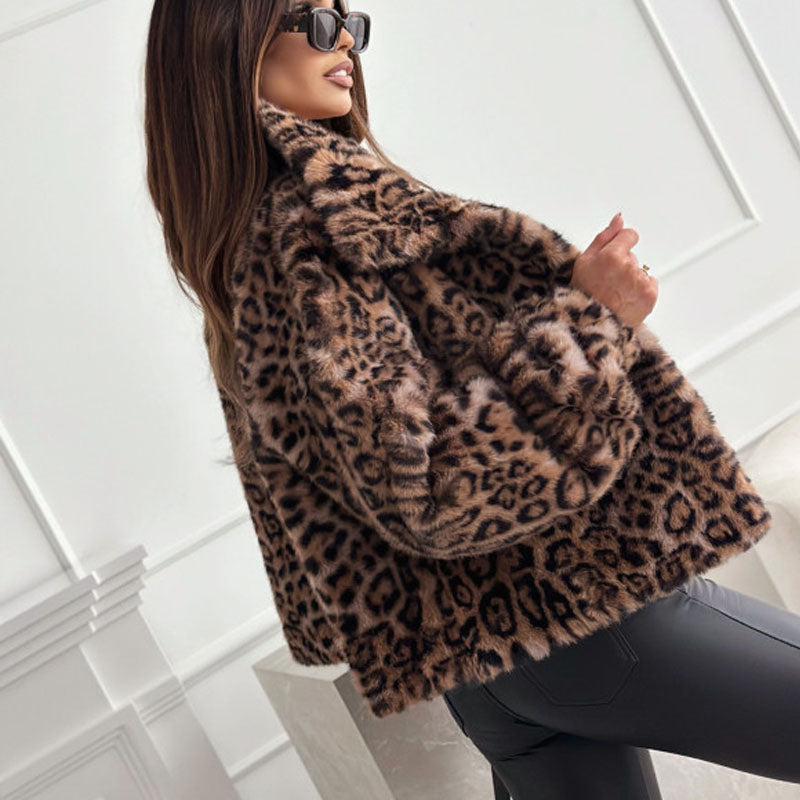 Fashion Leopard Printing Women Coats Jackets Cardigan Clothes