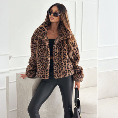 Fashion Leopard Printing Women Coats Jackets Cardigan Clothes