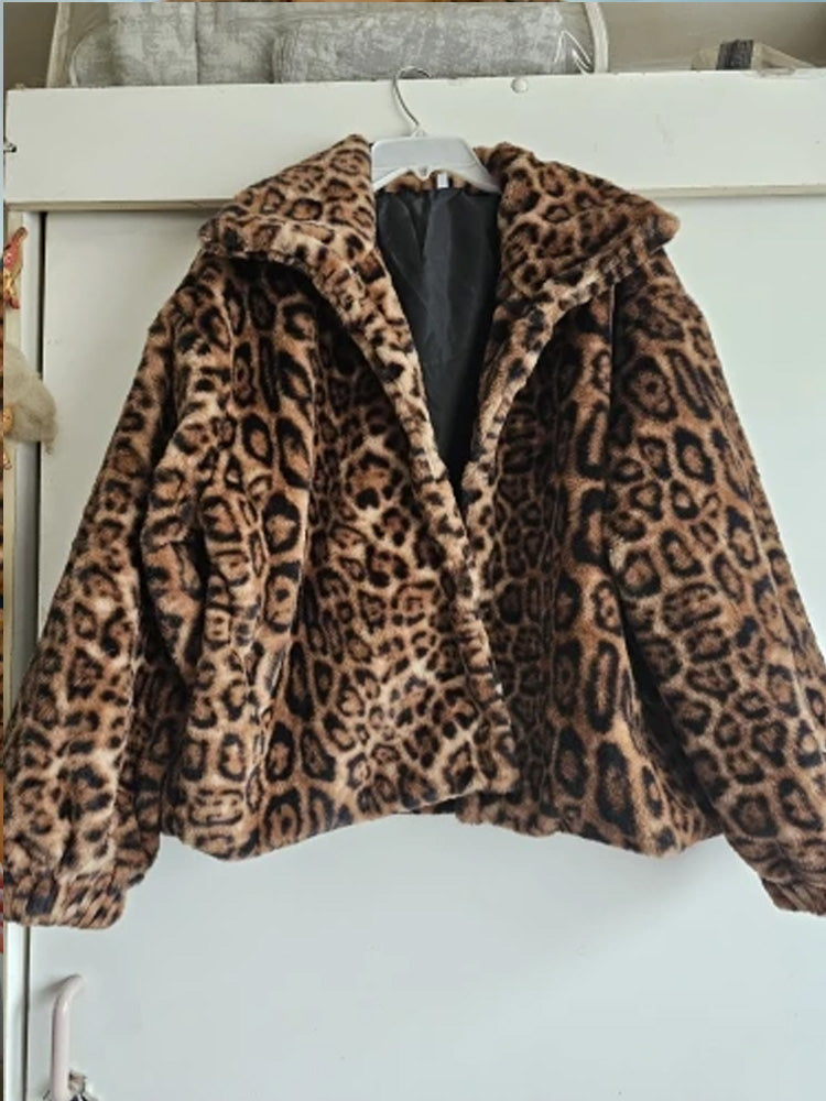 Fashion Leopard Printing Women Coats Jackets Cardigan Clothes