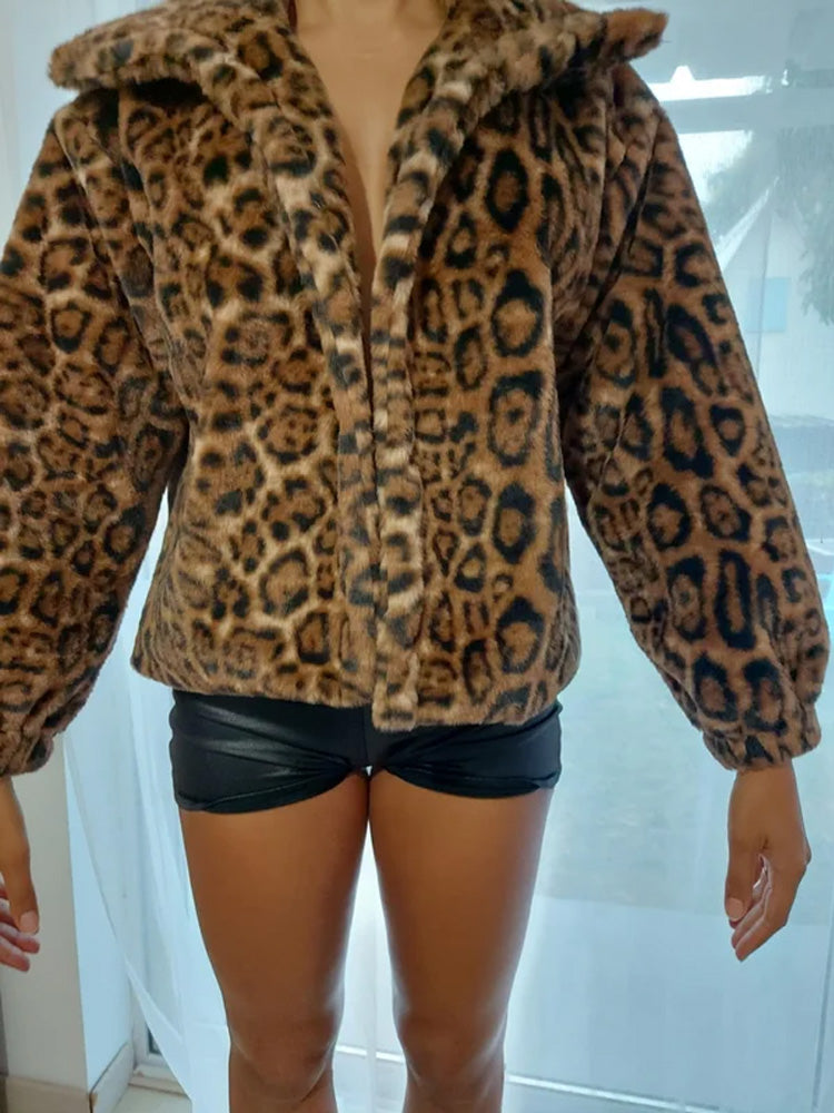 Fashion Leopard Printing Women Coats Jackets Cardigan Clothes