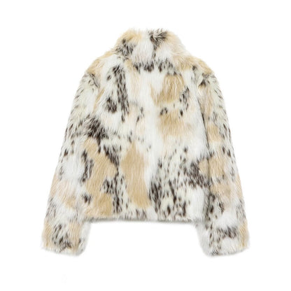 Faux Fur Women's Teddy Coat Cropped Plush Jacket