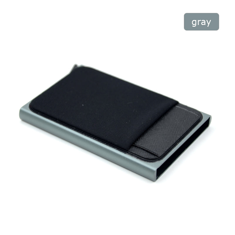 Sleek Aluminum Wallet with Stretchy Back Pocket