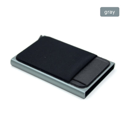 Sleek Aluminum Wallet with Stretchy Back Pocket