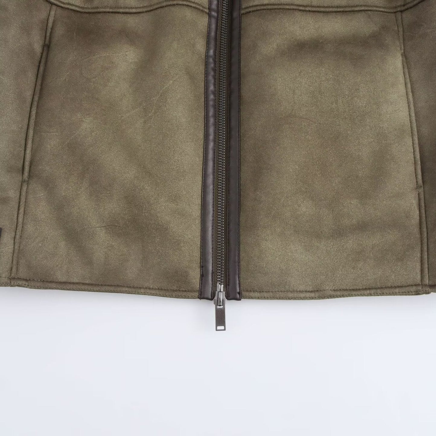 Women Zip Padded Plush Jacket Women Outerwear Winter Coat